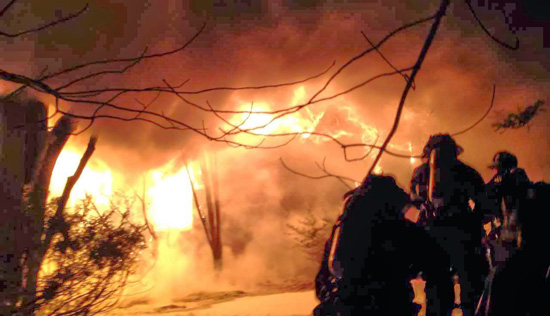 Fire on Sterling Road in Chestnut Ridge that left several elderly residents without shelter. / Photo courtesy of Rockland Fires